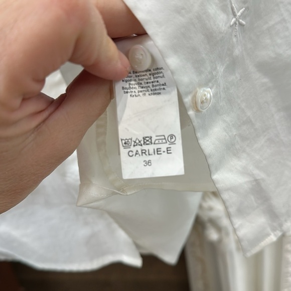 VAN LAACK Button-down embroidered blouse/shirtwhite 100% cotton size 4 - Picture 11 of 13